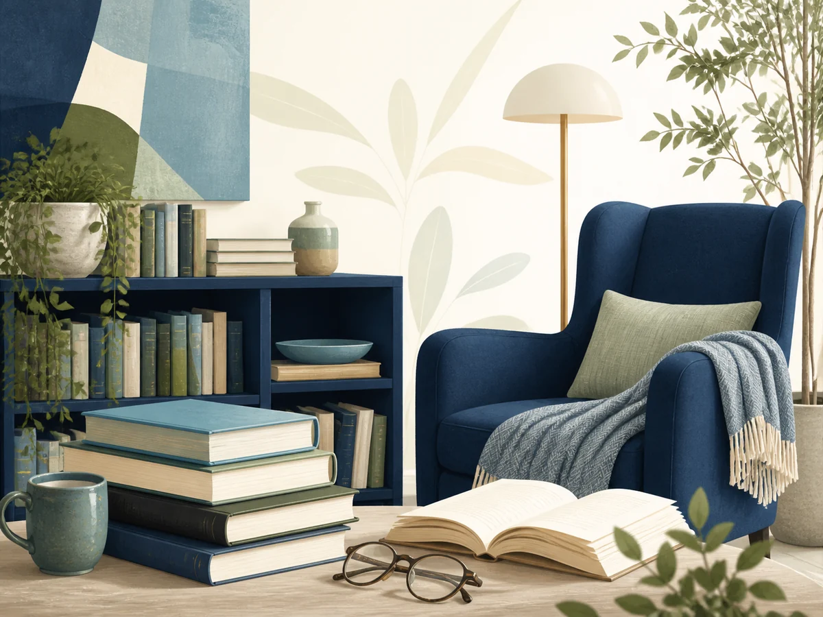 Inviting lifelong-learning library and reading corner